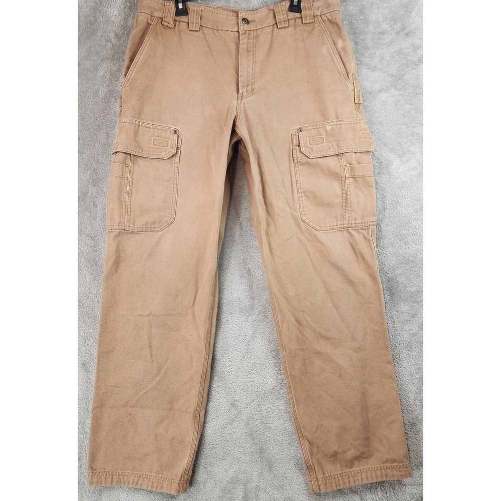 Duluth Trading Co Pants Mens 38x36 Brown Canvas Cargo Workwear Utility Casual